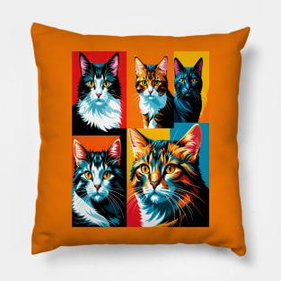 Pop Art Cat Portraits Pillow