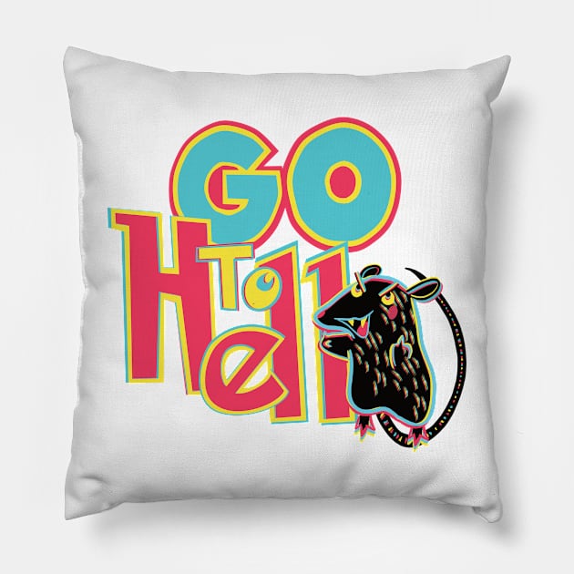 Go to Hell Pillow by Possum Punks