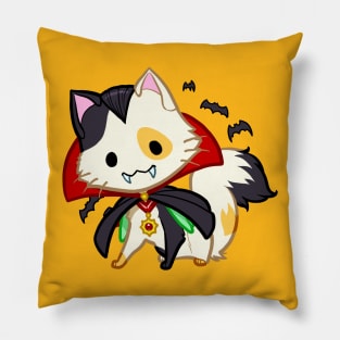 Halloween Chibi Winged Kitty - Calico Vampire Dracula Cat Pillow