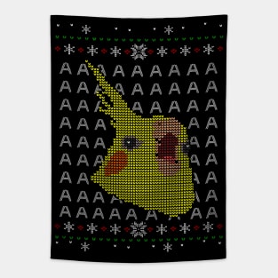 cockatiel screamy christmas sweater Tapestry