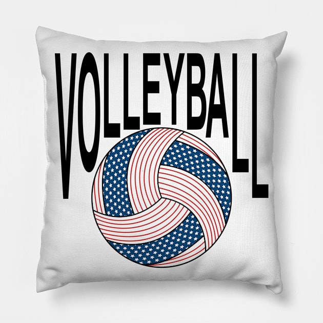 Volleyball USA Pillow by Designoholic