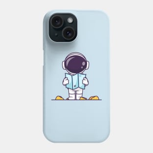 Cute Astronaut Holding Map In Moon Cartoon Phone Case