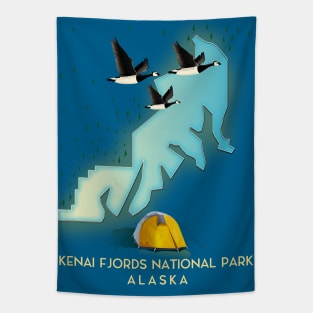 Kenai Fjords National Park Alaska travel map Tapestry