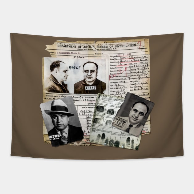 Al Capone Files Tapestry by GrampaTony