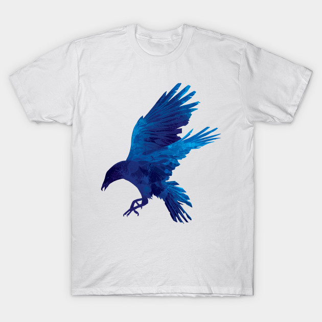 Raven Flying Digital Painting Bird Art T Shirt Teepublic