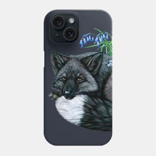 Silver Fox with Bluebells Phone Case