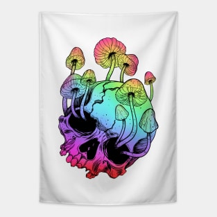 Overgrown skull. Mushrooms. Death - Life Tapestry