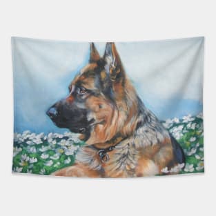 German Shepherd Fine Art Painting Tapestry