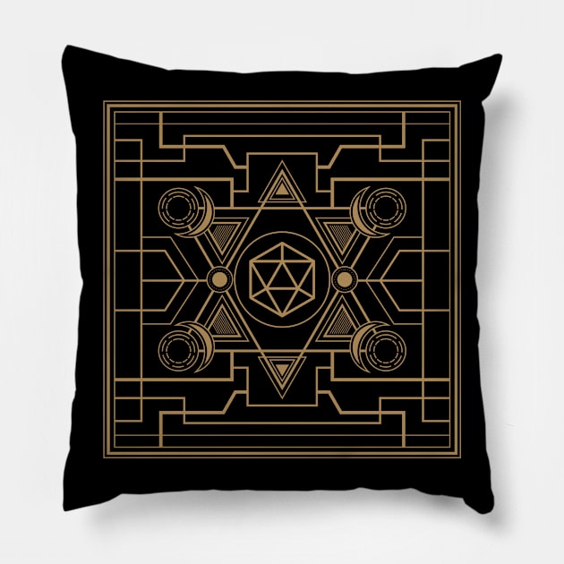 Minimalist Polyhedral D20 Dice Tabletop Roleplaying RPG Gaming Addict Pillow by dungeonarmory