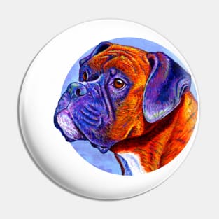 Colorful Brindle Boxer Dog Pin