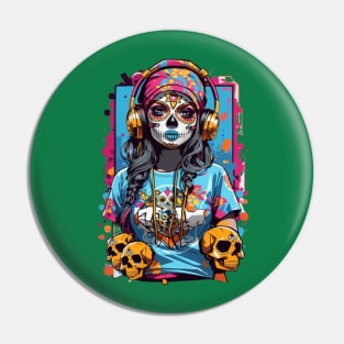 Sugar Skull Girl Pin