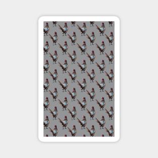 Pheasant pattern on grey background Magnet
