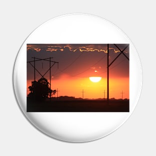 Kansas Blazing Orange Sunset  with cloud's Pin