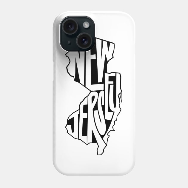 New Jersey - black Phone Case by mmirabella