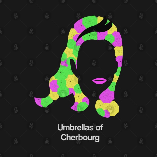 Umbrellas of Cherbourg movie fan art minimal french new wave Catherine Deneuve Jacques Demy by Rozbud