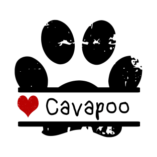 Cavapoo dog paw print T-Shirt