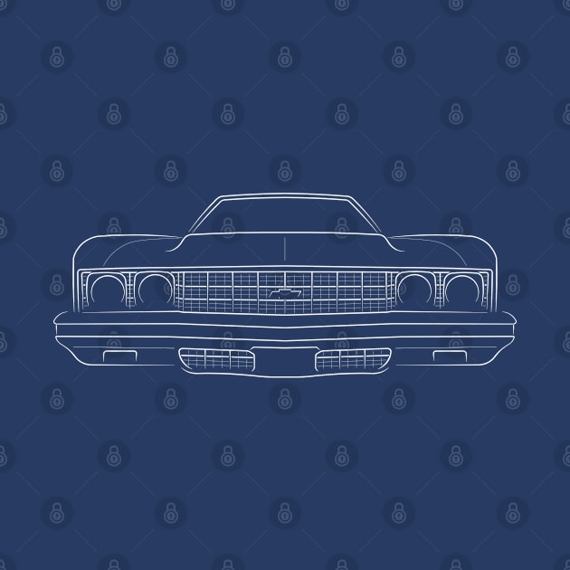 1973 Chevy Impala - front stencil, white by mal_photography