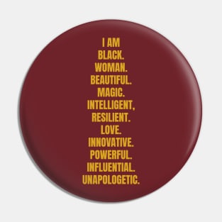 I Am A Powerful Black Woman | African American | Black Queen Pin