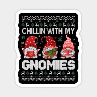 Chillin' with my Gnomies Ugly Sweater Magnet