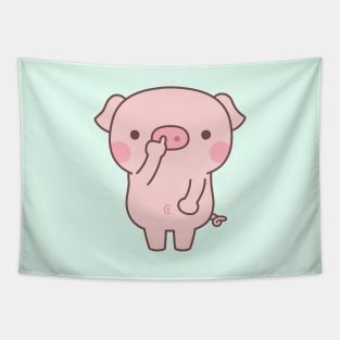 Cute Bored Piggy Digging Nose Tapestry