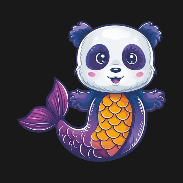 Mermaid Panda - Panda Bear Japanese by Anassein.os