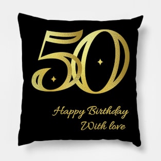 Happy 50th Birthday Pillow