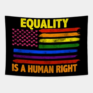 Equality Is A Human Right LGBT Rainbow Flag Tapestry