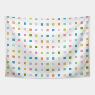 Cheerful Geometry / Ditsy Checks in Pastel Shades Tapestry