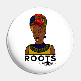 African Roots, Afro Woman, Black Pride Pin