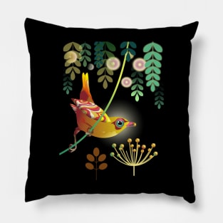 Fantasy Yellow Bird Pillow