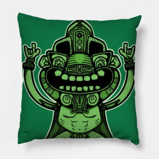 aztec warrior green Pillow