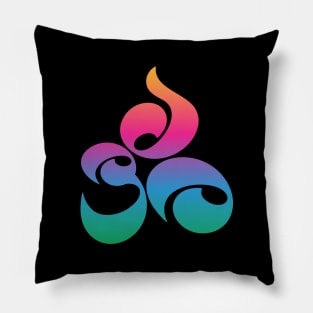 Colorful Kawaii OM, AUM, Zen, Yoga Meditation Sanskrit Symbol Pillow