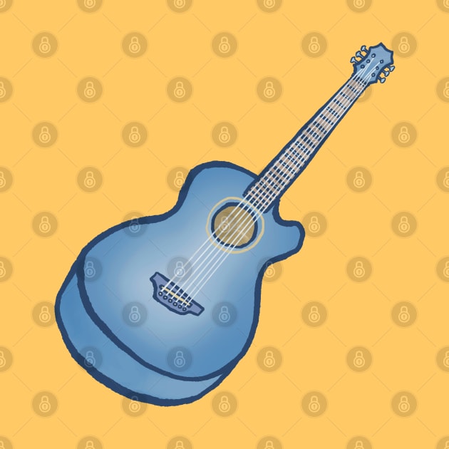 Blue acoustic guitar by ElectronicCloud