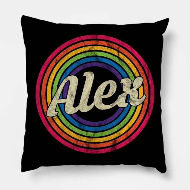 Alex- Retro Rainbow Faded-Style Pillow by MaydenArt