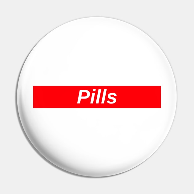 Pills // Red Box Logo Pin by FlexxxApparel