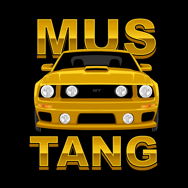 Yellow Mus Tang American Muscle Vehicle 2009 GT by yourcar.art