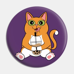 I Love Boba Cat | Ginger Cat Pin
