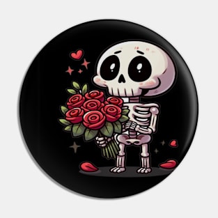 cute skeleton with roses for his love- valentines day Pin