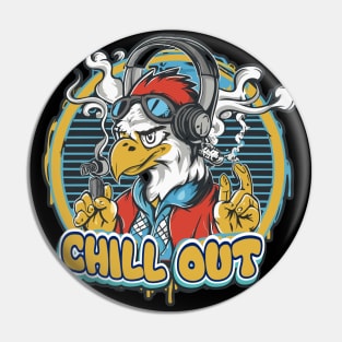 Hip Hop Eagle Chill Out Artwork Pin
