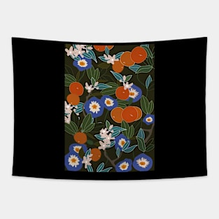 mandarines, fresh fruits pattern Tapestry