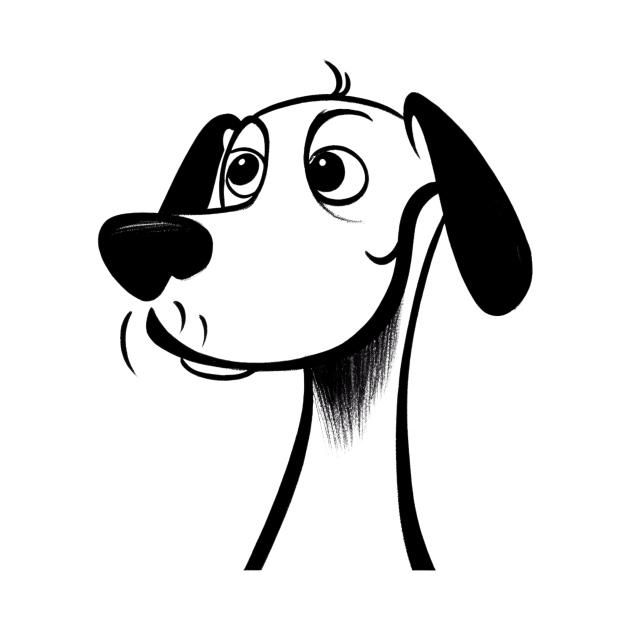 Intelligent and Curious: Minimalist Dog Line Art by ArtVault23