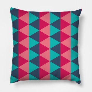 Pink and Blue Triangle Seamless Pattern 004#001 Pillow