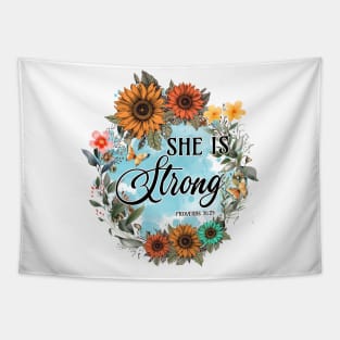 She Is Strong Tapestry