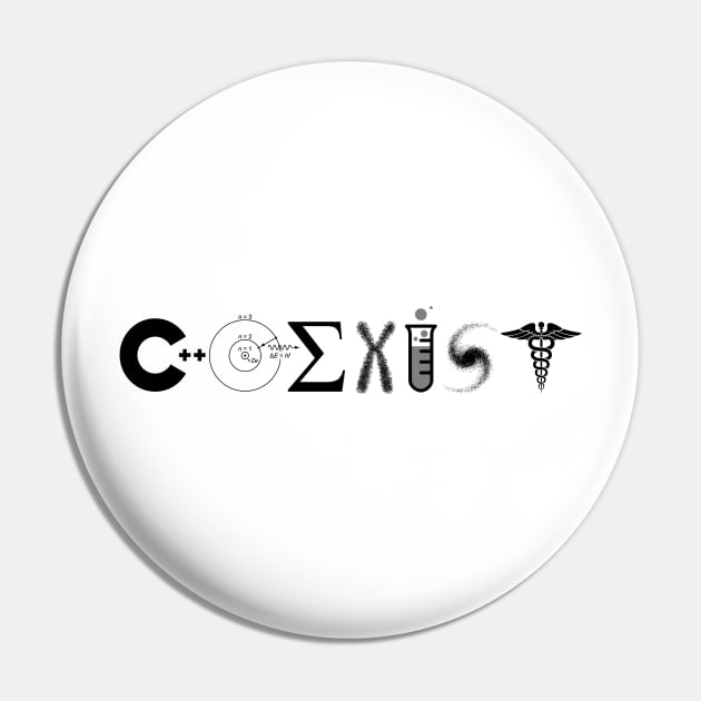 Coexist Science Pin by Silentrebel