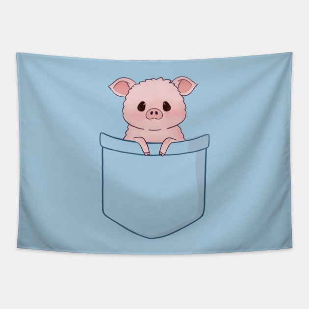 Baby Pig in a Pocket Tapestry by awesomesaucebysandy