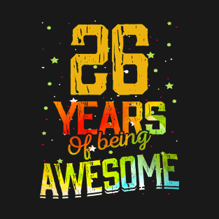 26 Years Of Being Awesome Gifts 26th Anniversary Gift Vintage Retro Funny 26 Years Birthday Men Women T-Shirt