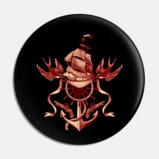 Pirate ship and Swallows Pin