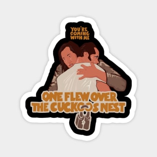 One Flew Over the Cuckoo's Nest Tribute Tee - Jack Nicholson & Chief Bromden Illustration Magnet