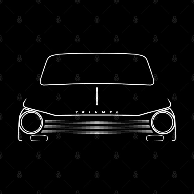 Triumph Herald 13/60 classic 1960s British car white outline graphic by soitwouldseem