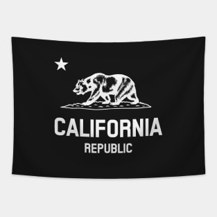 California Republic 'bear flag revolt' - white print Tapestry